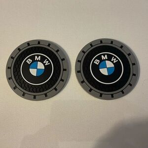 BMW Car Cup Coasters in Black and Gray Set of 2 NWT